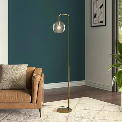 Gold Modern Arc Arm Floor Lamp