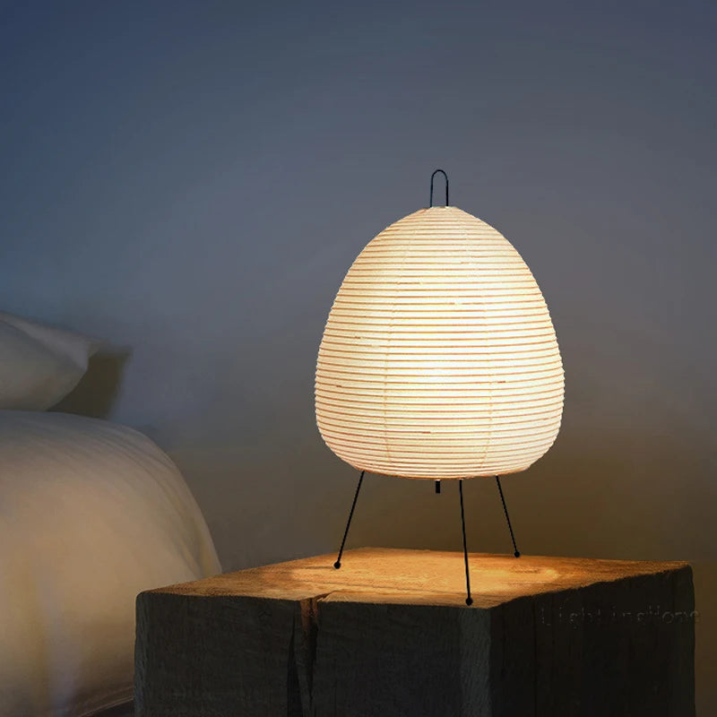 Japanese Design Akari Wabi-sabi Yong Table Lamp Printed Rice Paper Lamp