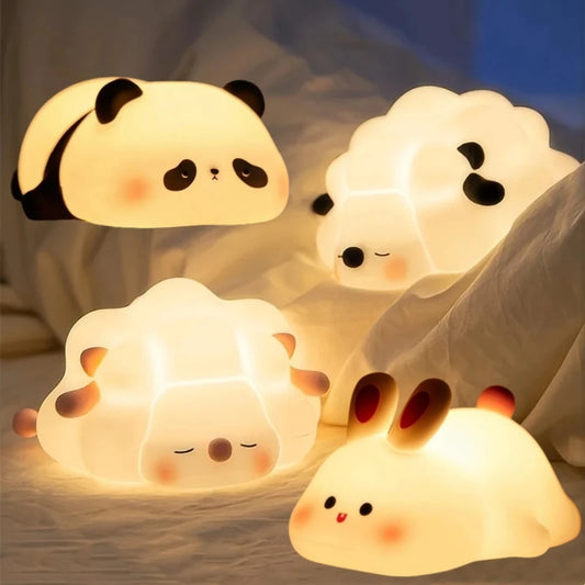 Night Light Panda Sheep Rabbit Silicone Nightlights